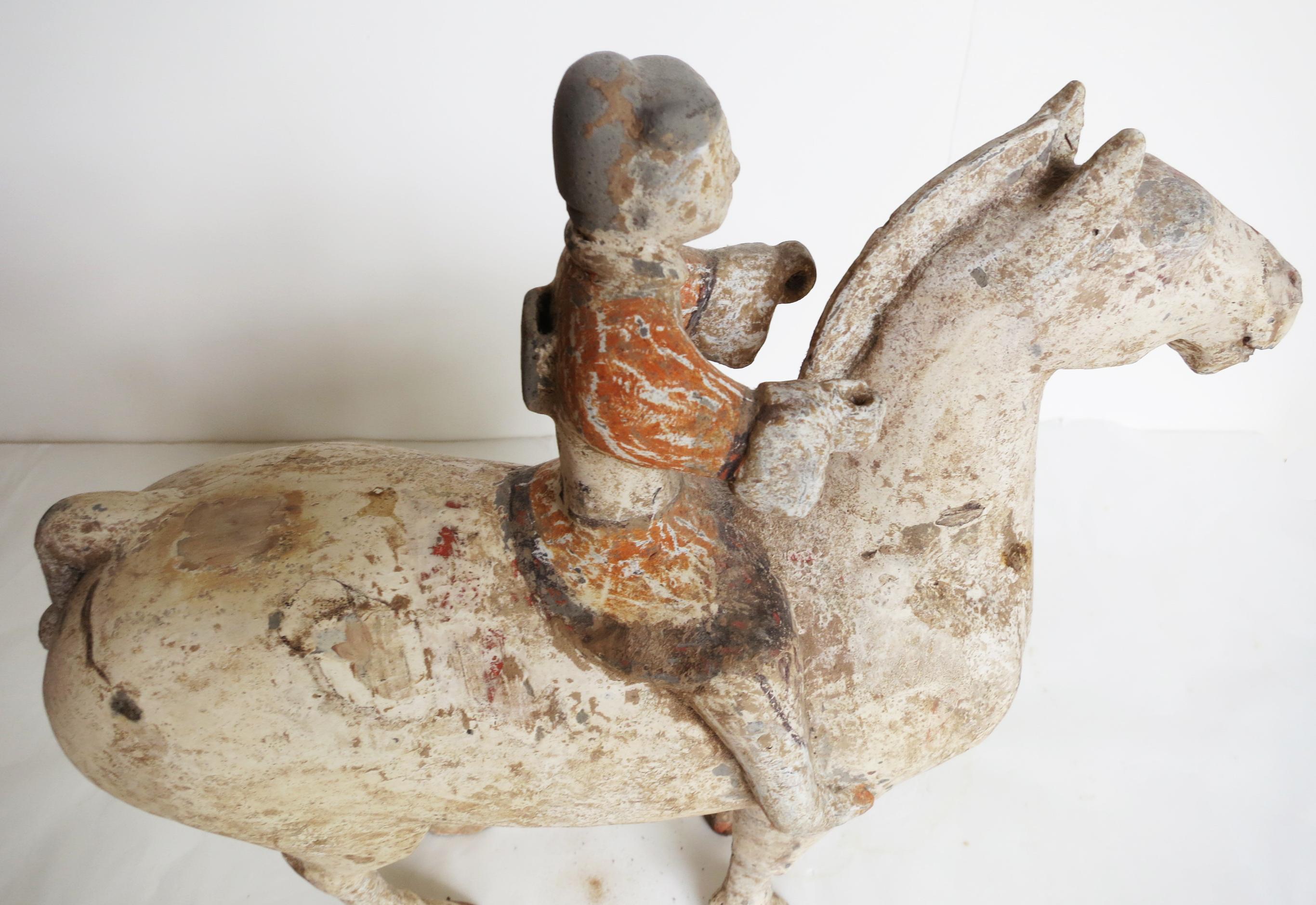 Han Dynasty Horse and Rider TL Tested For Sale 4