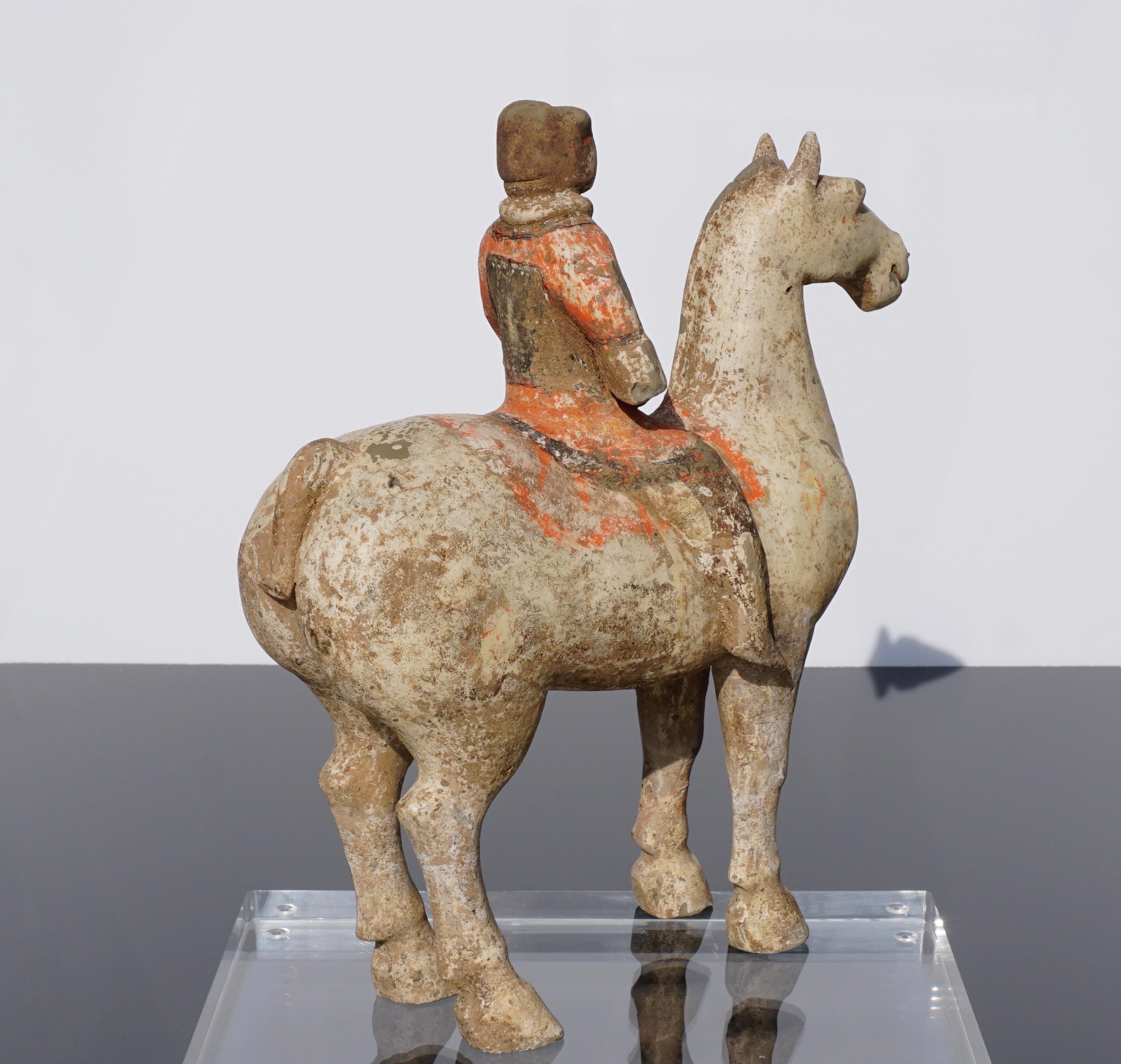 Han Dynasty Horse and Rider Terracotta, 206 BC-220 AD 4
