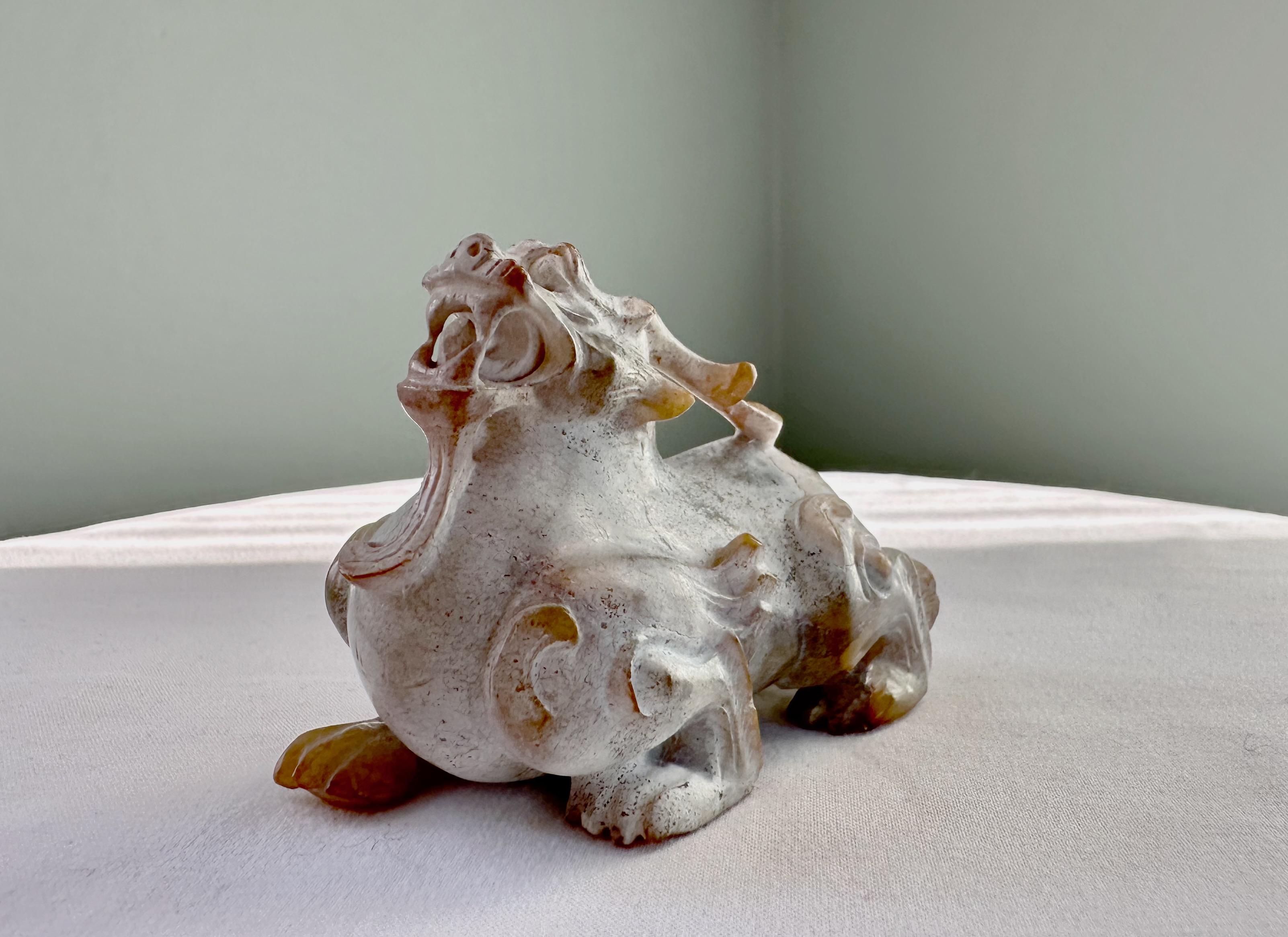 Hand-Carved Han Dynasty Jade Bixie For Sale