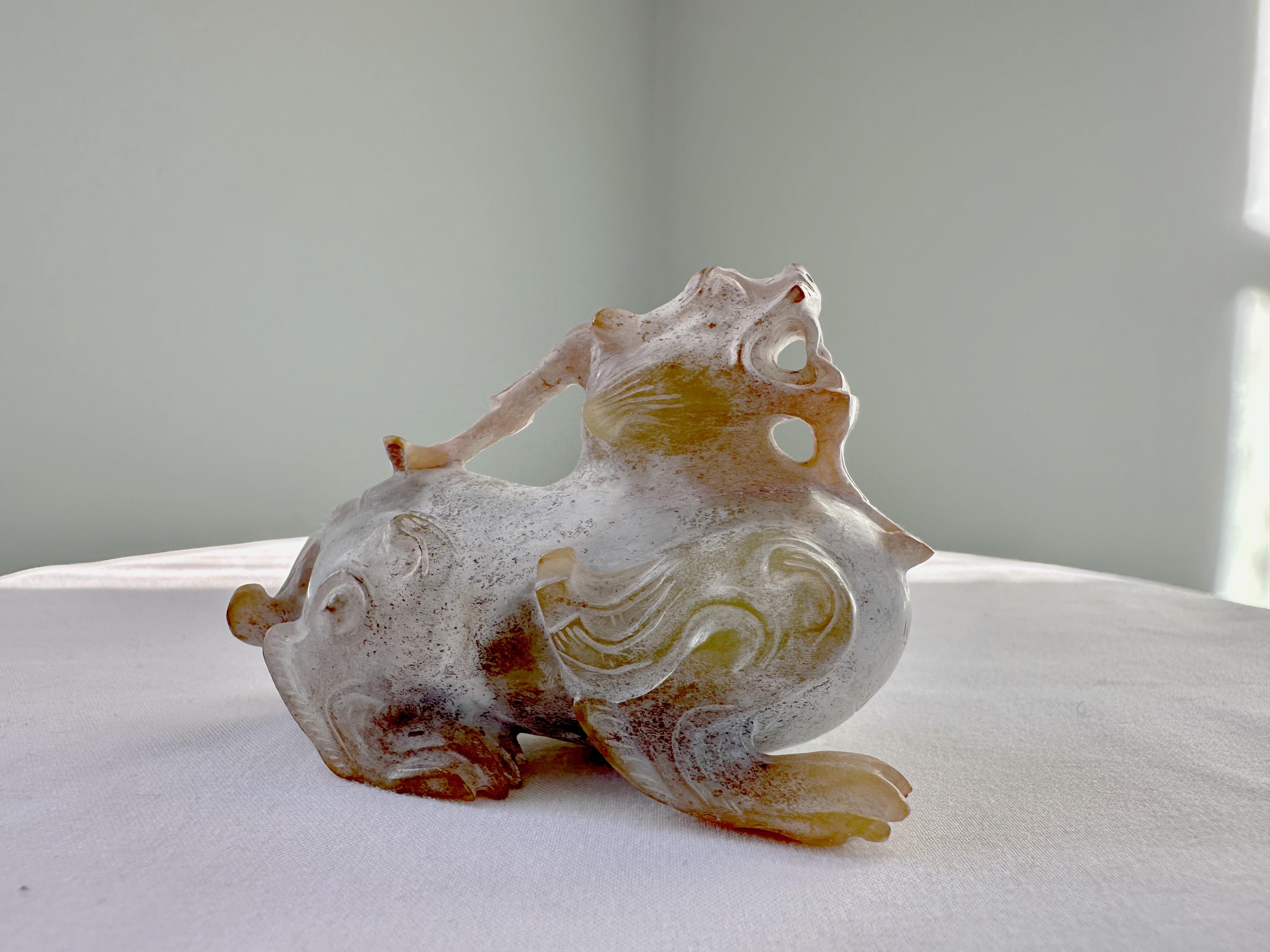 18th Century and Earlier Han Dynasty Jade Bixie For Sale