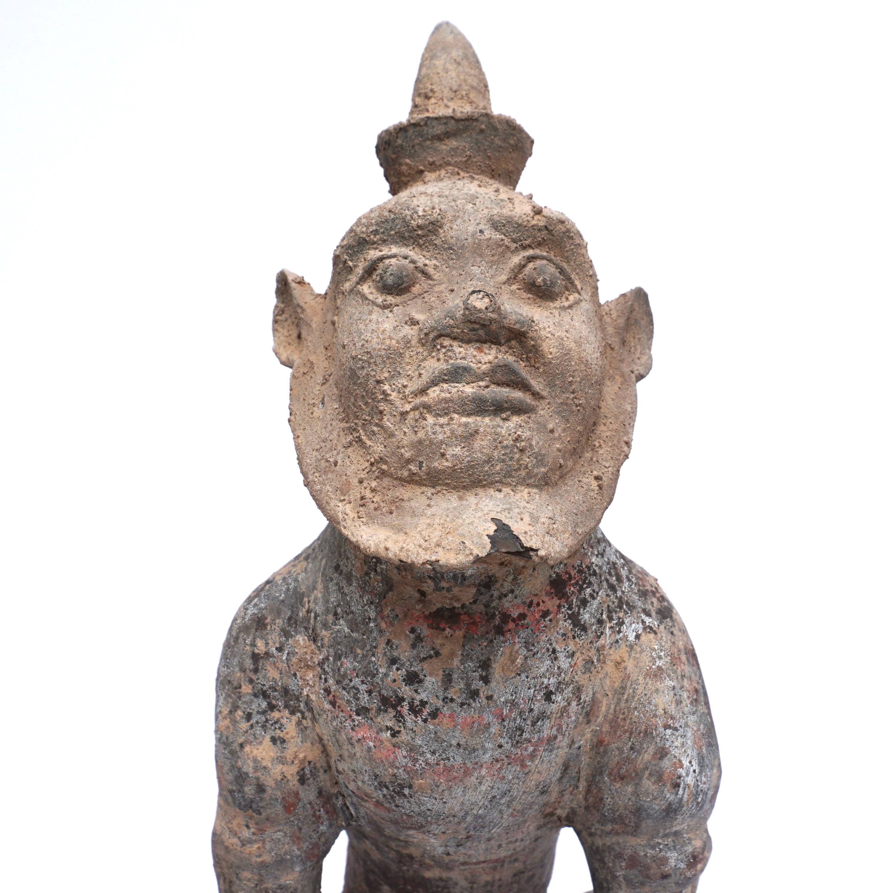 Terracotta Tang Dynasty Mingqi Guardiani della Tomba dello Spirito della Terra TL Testato in vendita