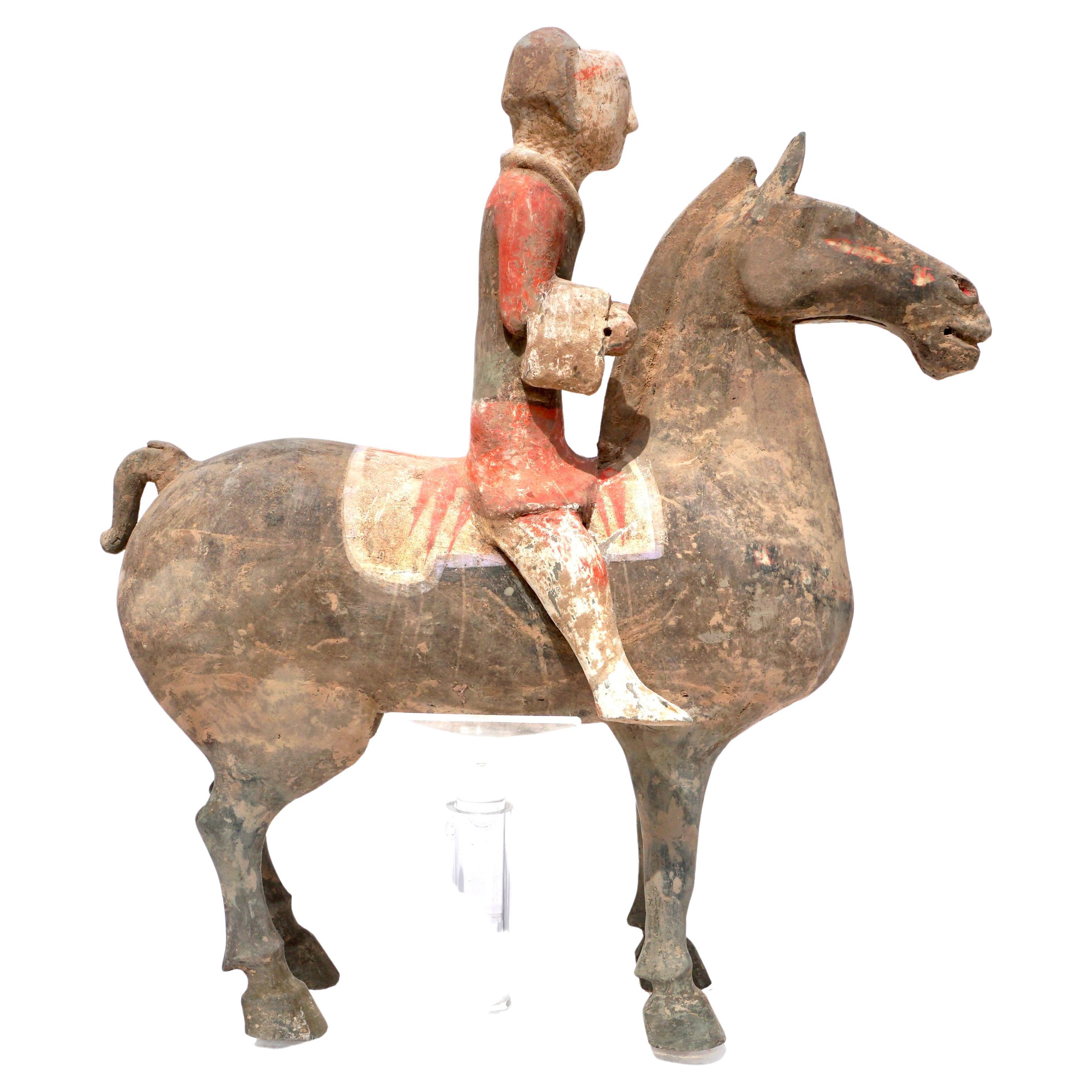Han Dynasty Polychromed Horse and Rider
