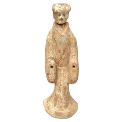 Ceramica della dinastia Han Grande figura di addetto alla tomba in piedi