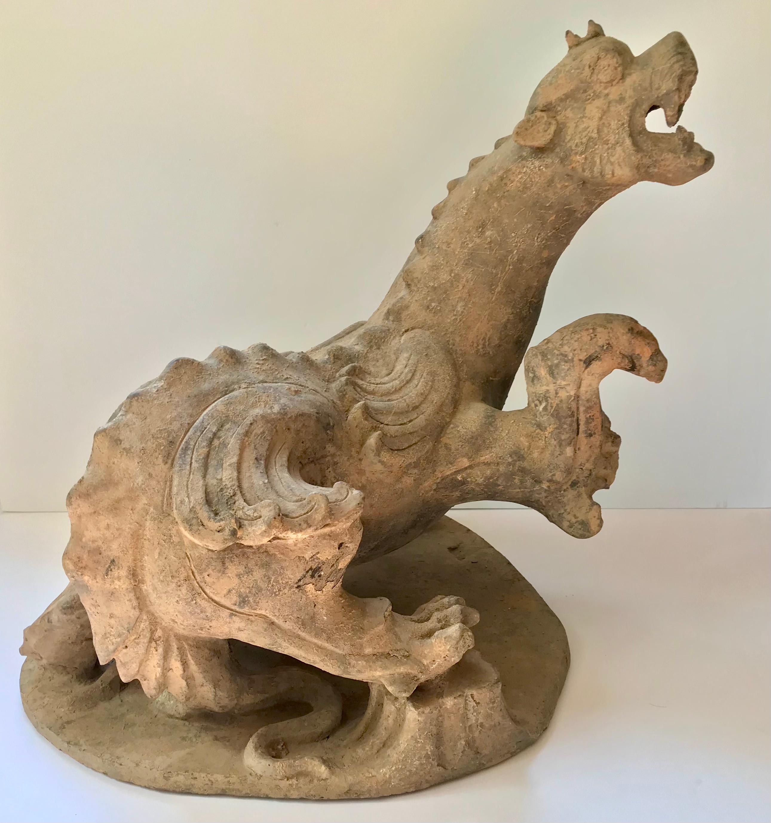 Fino al XVIII secolo Ceramica della dinastia Han Mitica Bestia Bixie TL Testato in vendita