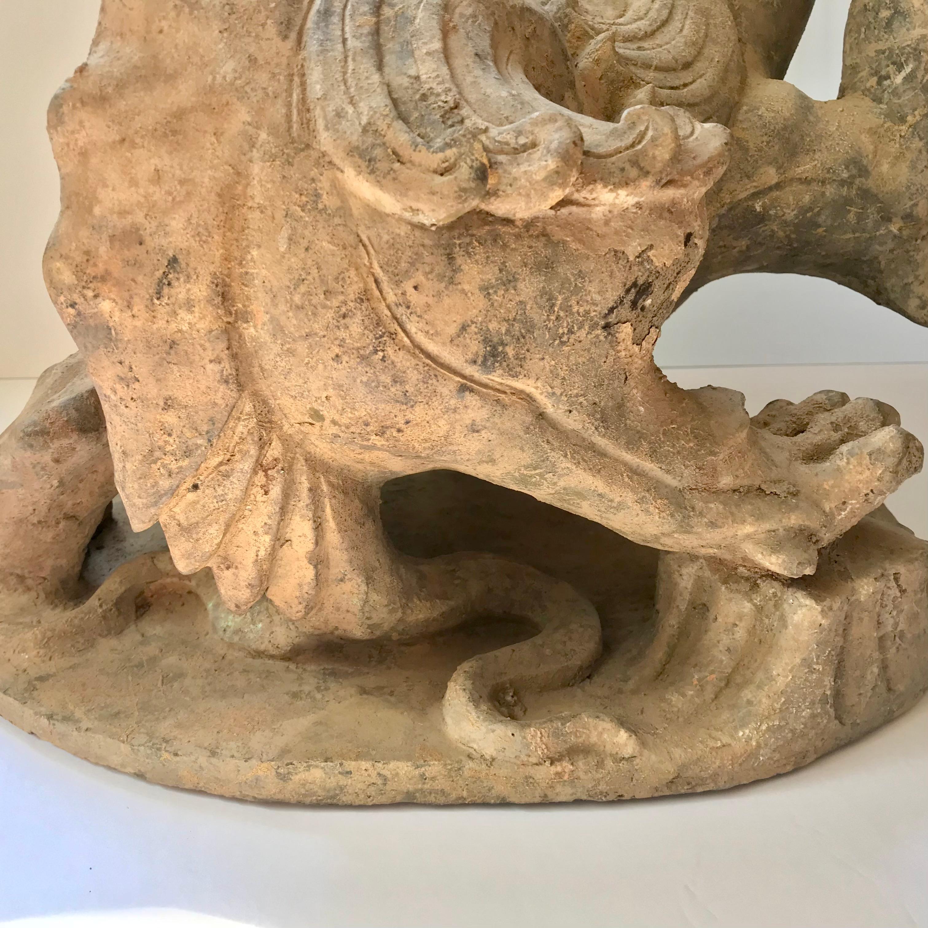 Terracotta Ceramica della dinastia Han Mitica Bestia Bixie TL Testato in vendita