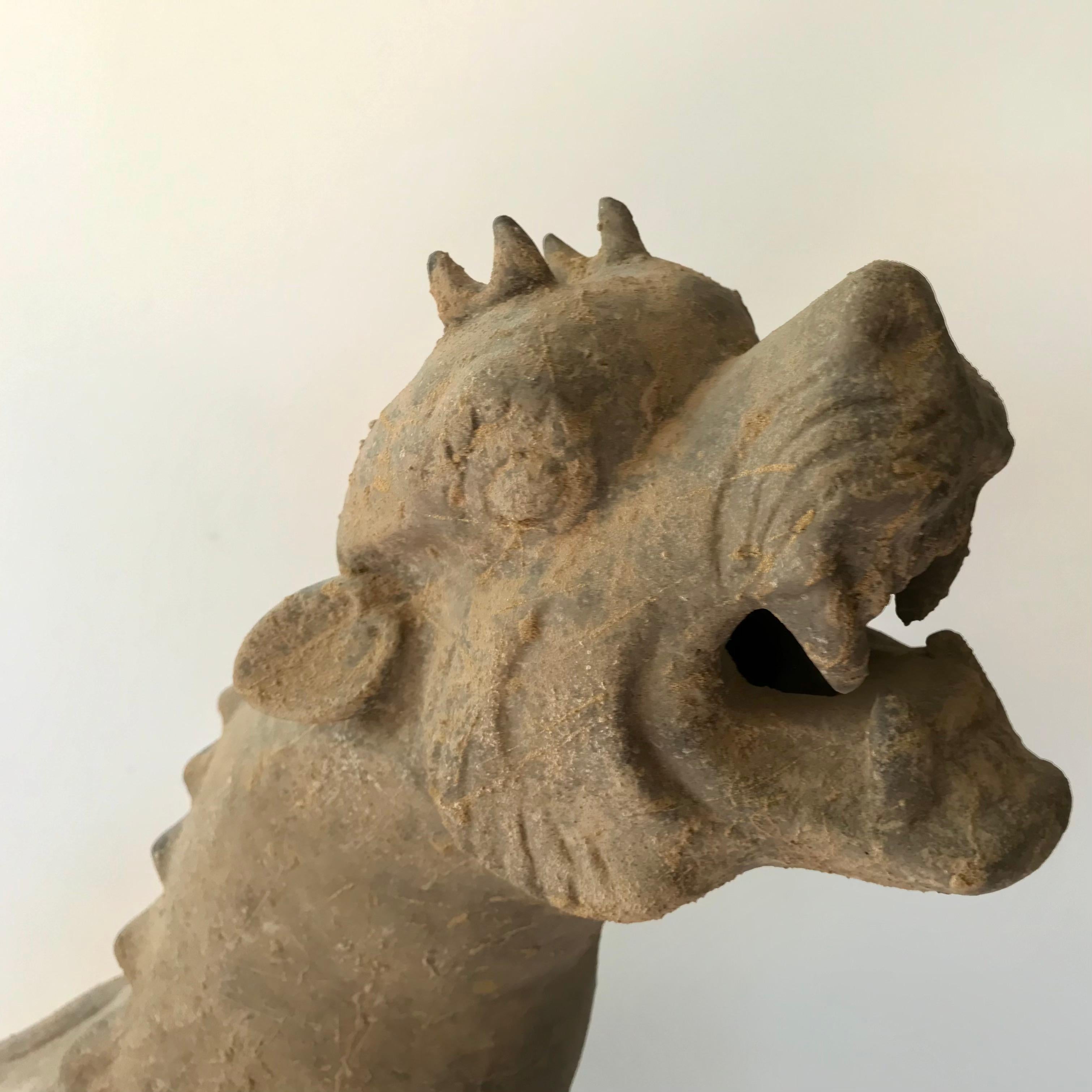 Ceramica della dinastia Han Mitica Bestia Bixie TL Testato in vendita 1