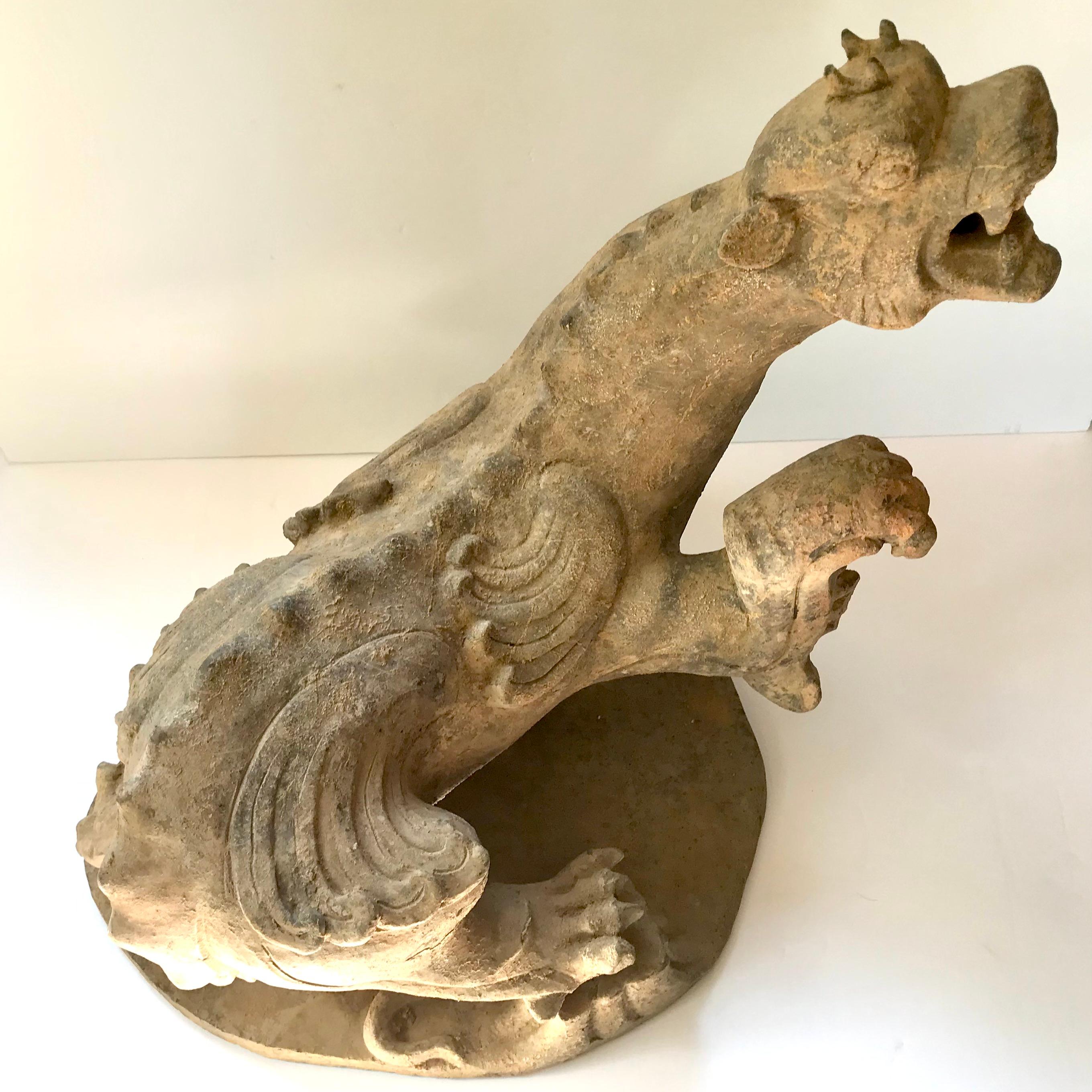 Ceramica della dinastia Han Mitica Bestia Bixie TL Testato in vendita 2