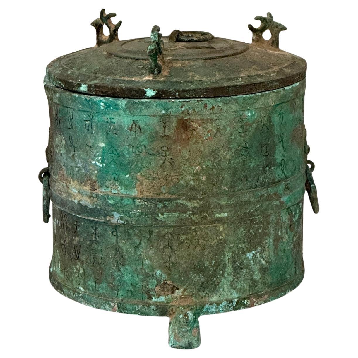 Han Dynasty Style Bronze Covered Pot