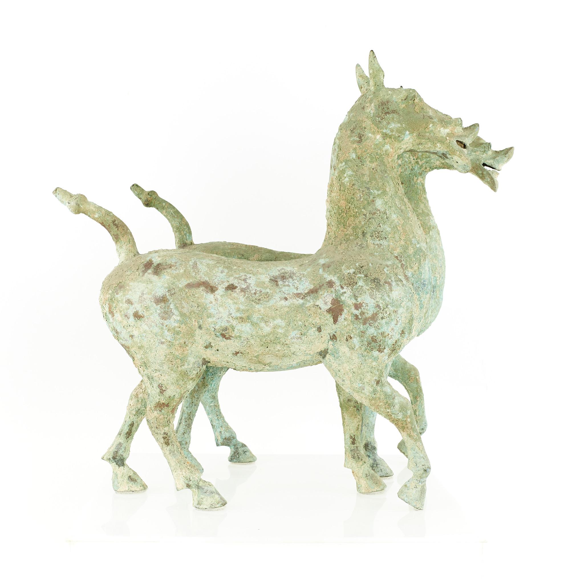 Late 20th Century Han Dynasty Style Mid Century Terracotta Horse, Pair For Sale