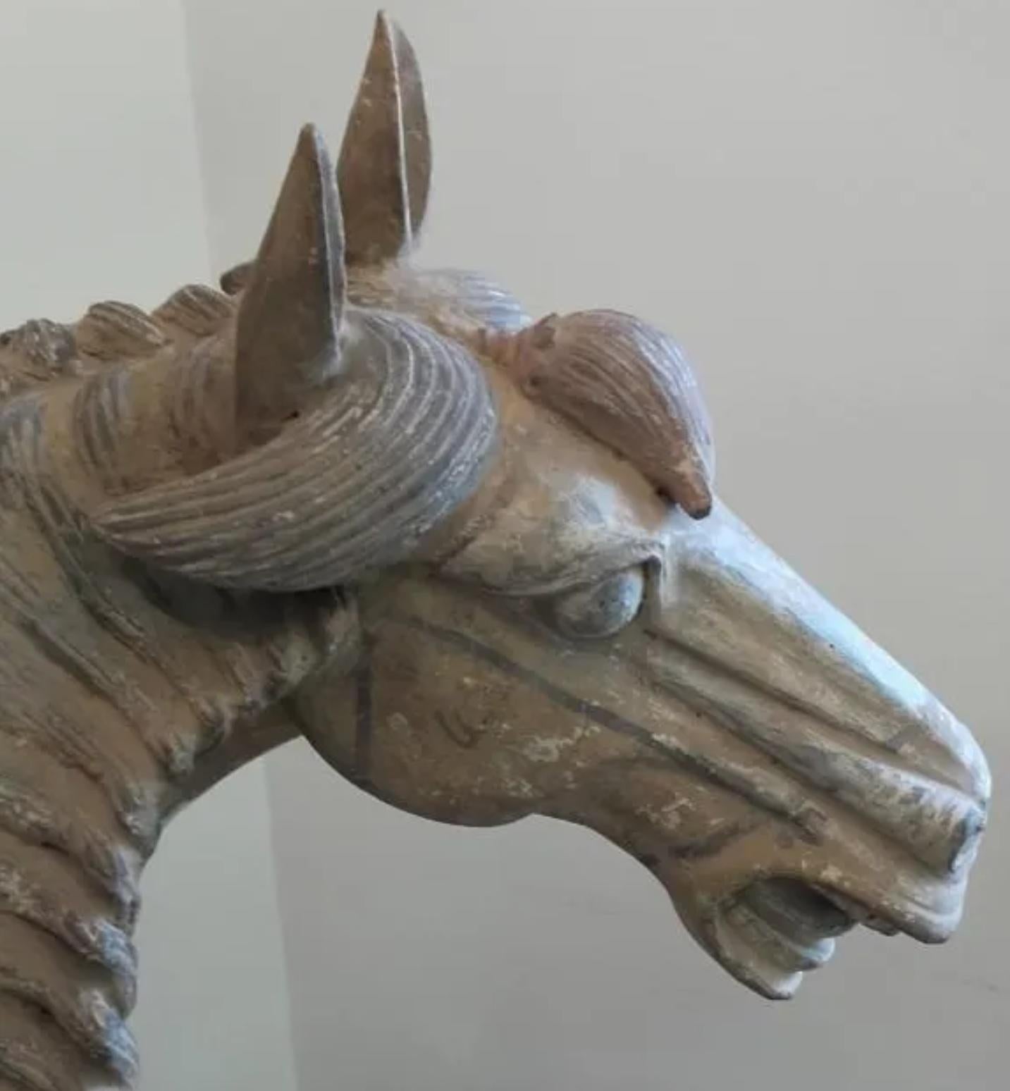 Han Dynasty Terracotta Horse, China, '206 BC–220 AD' In Good Condition In Miami, FL