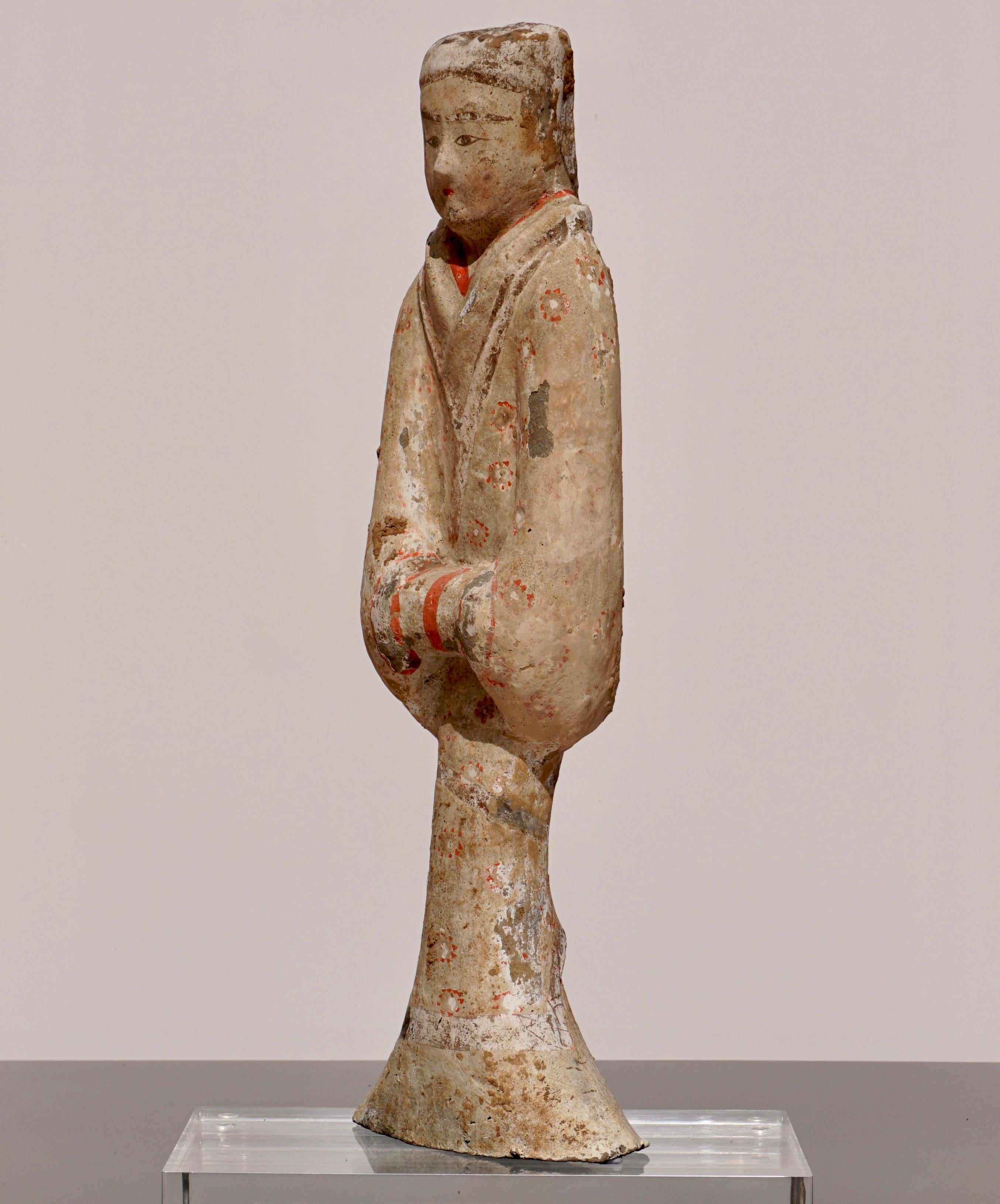 Chinese Han Dynasty TL Tested Terra-cotta  Court Lady Statue (206BC - 220AD)