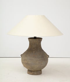 Large 'Han Dynasty’ Vessel Lamp, China with Belgian Linen Shade