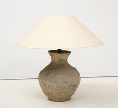 Large 'Han Dynasty’ Vessel Lamp, China with Belgian Linen Shade