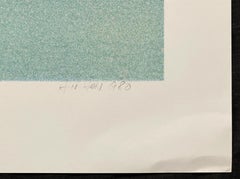 New Yorker Skyline 1980 Cityscape, signierte Lithographie in limitierter Auflage