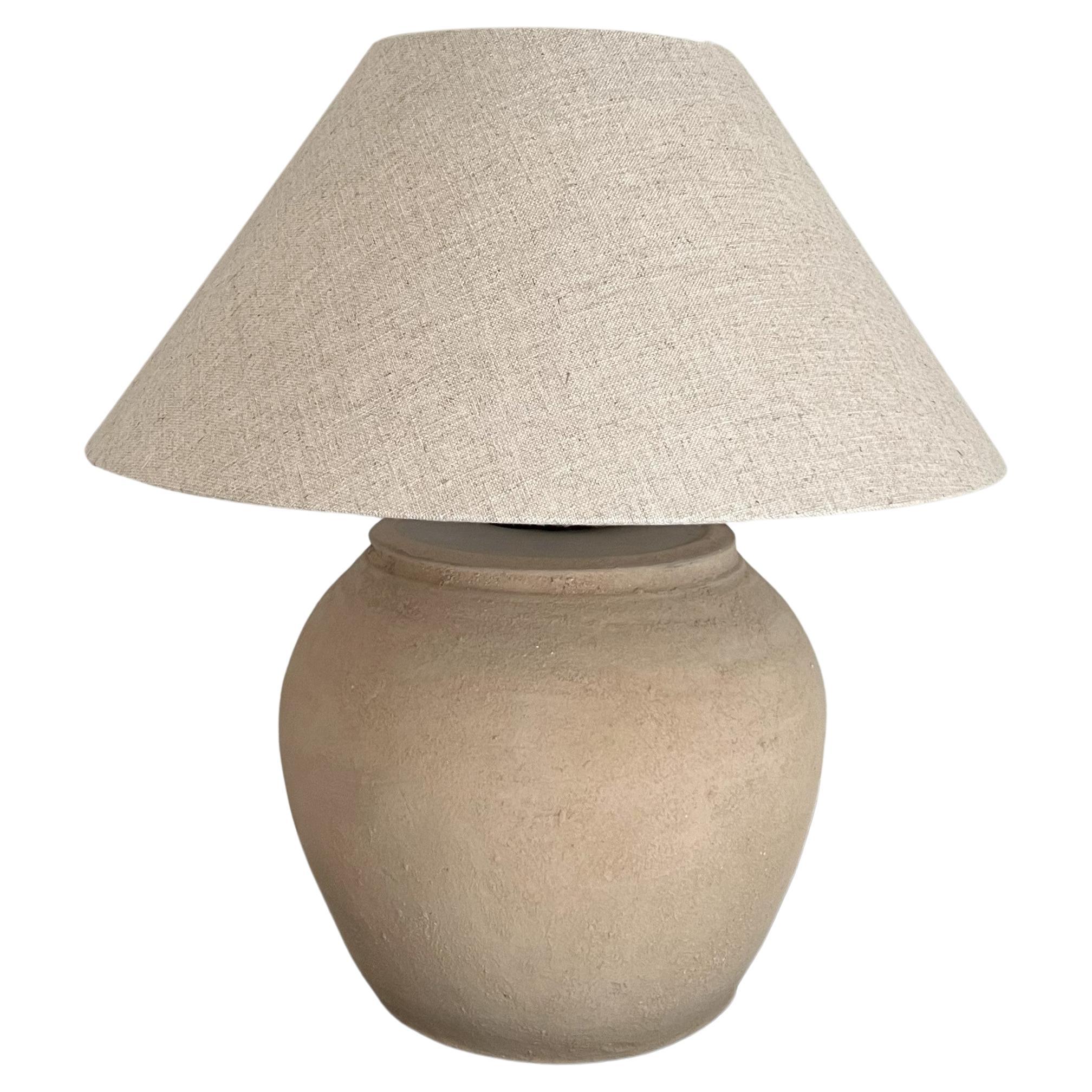 Han Style Sandcolor Vase Table Lamp For Sale