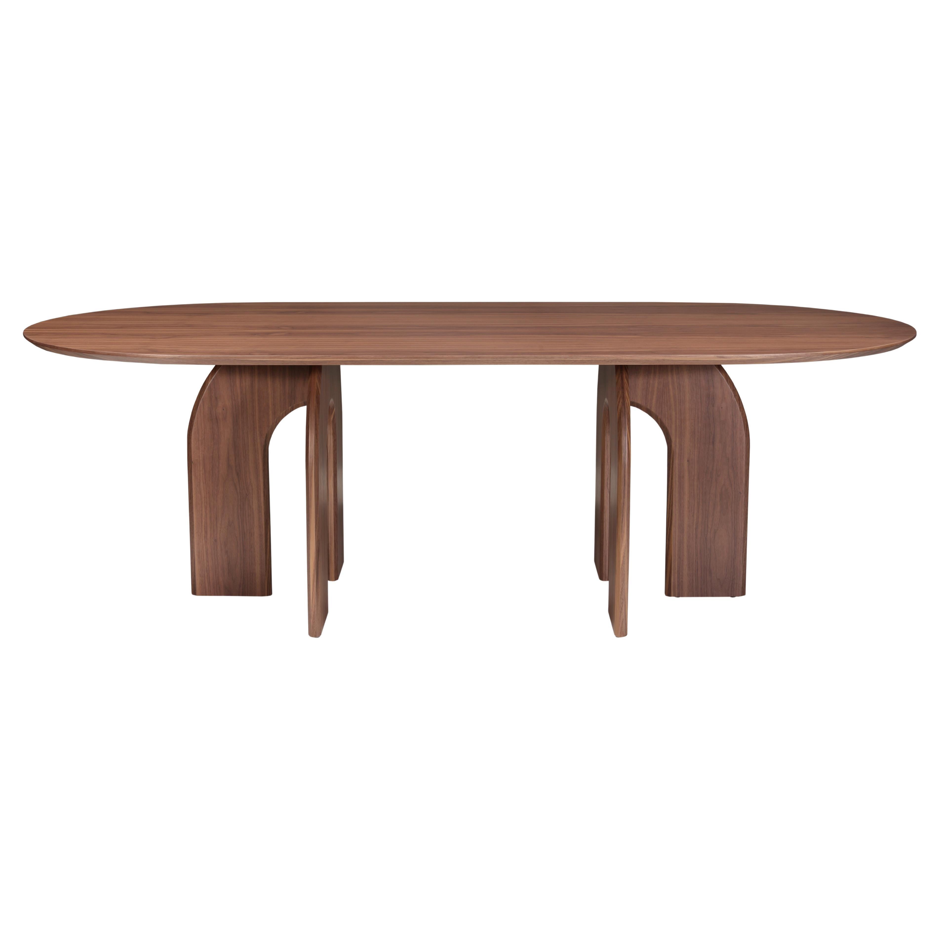Hana Dining Table: Minimalist Harmony in Oak and Curves