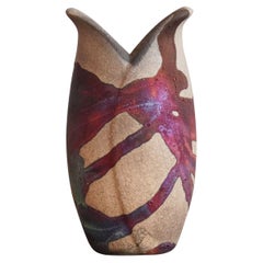 Hana F Mini Vase Raku Ceramic - Half Copper Matte - Handmade Home Decor Gift