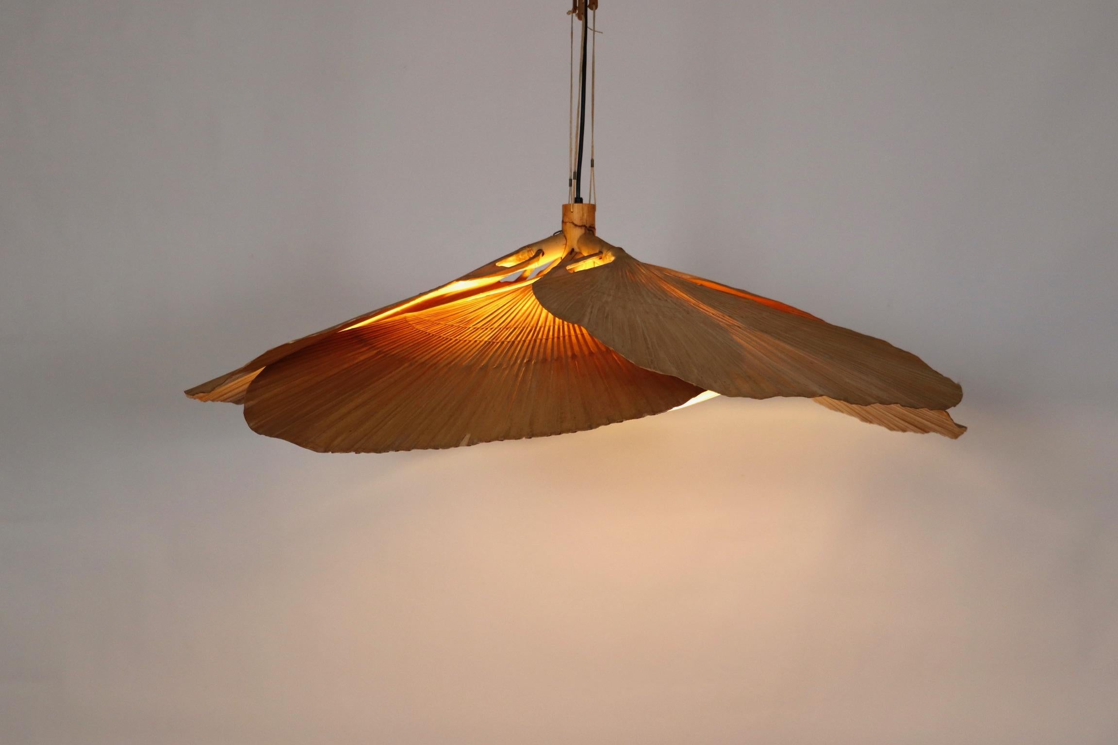 Hana I Chandelier, Uchiwa Series By Ingo Maurer For Design M, Germany, 1970s In Good Condition In ABCOUDE, UT