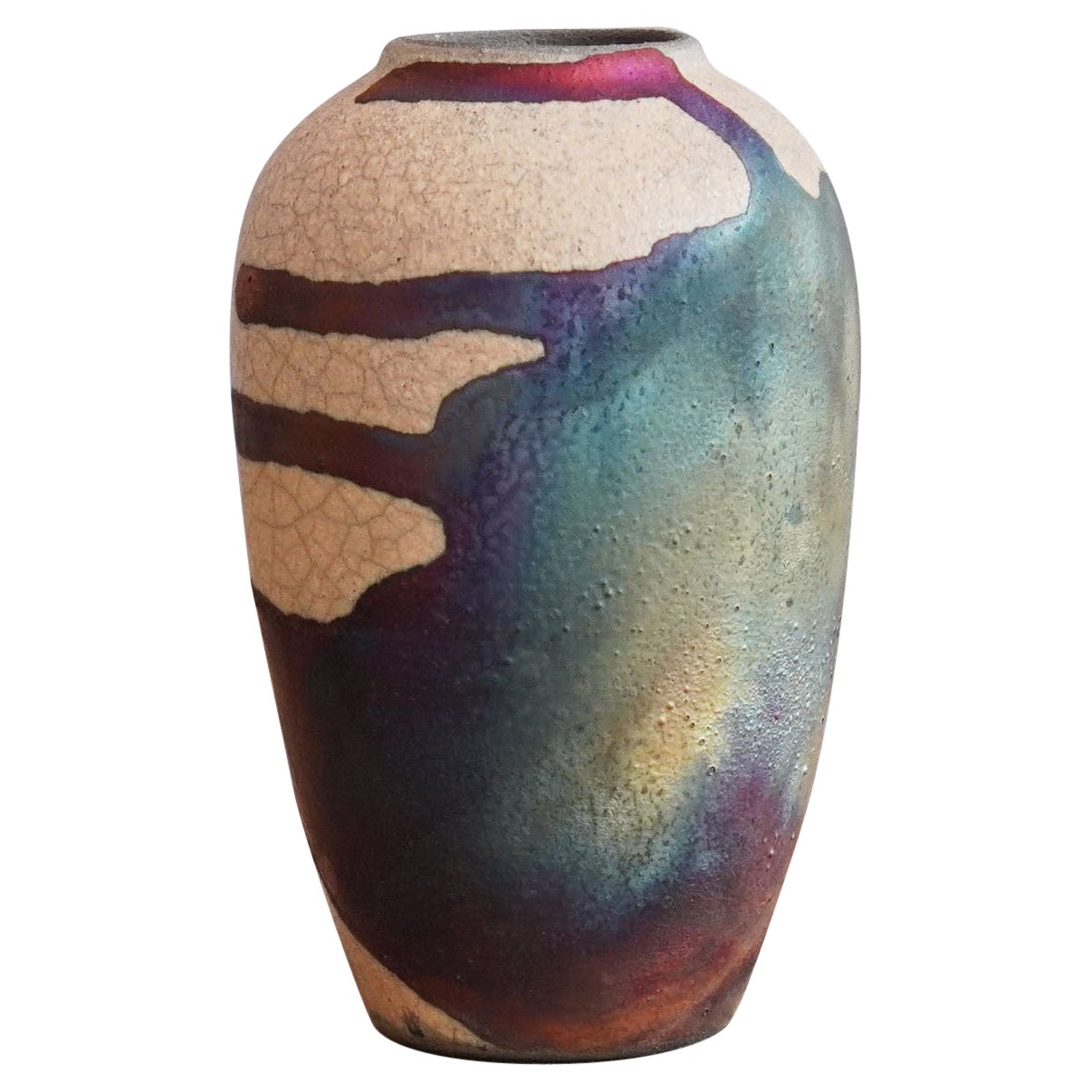 Hana L Mini-Vase Raku-Keramik – halber Kupfer, matt, handgefertigt, Dekorationsgeschenk