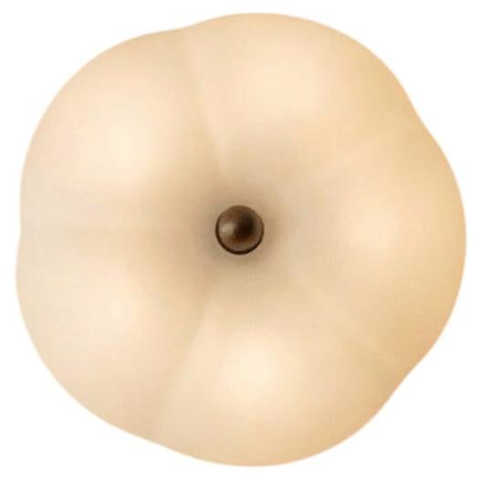 Hana MD Flush Mount in Borosilicate Glass & Brass Finish by Schwung For Sale