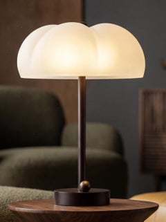 Hana MD Table Lamp in Borosilicate Glass & Brass Finish by Schwung