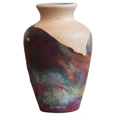 Hana O Mini Vase Raku Ceramic - Half Copper Matte - Handmade Home Decor Gift