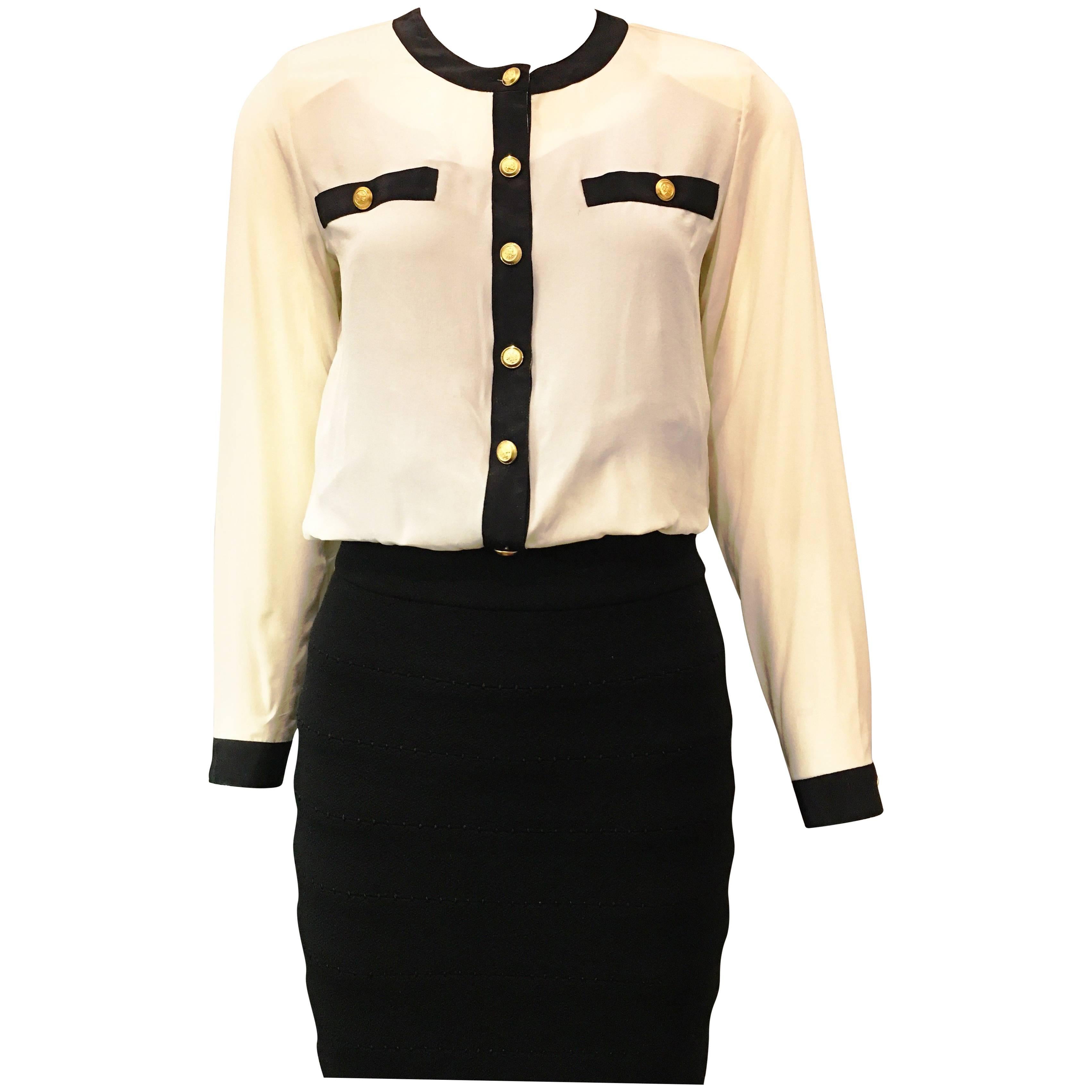 Hana Sung Sheer Ivory Silk Blouse