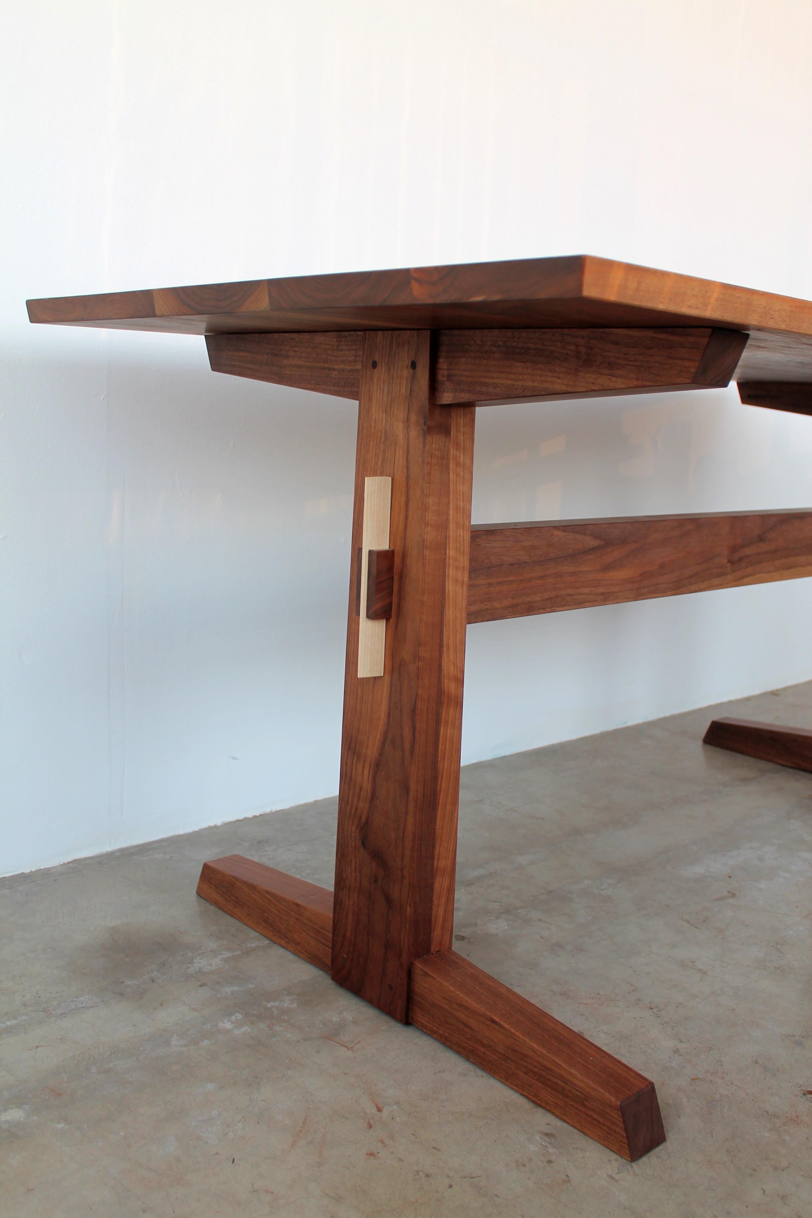 Woodwork Hana Trestle Dining Table in Walnut in Stock