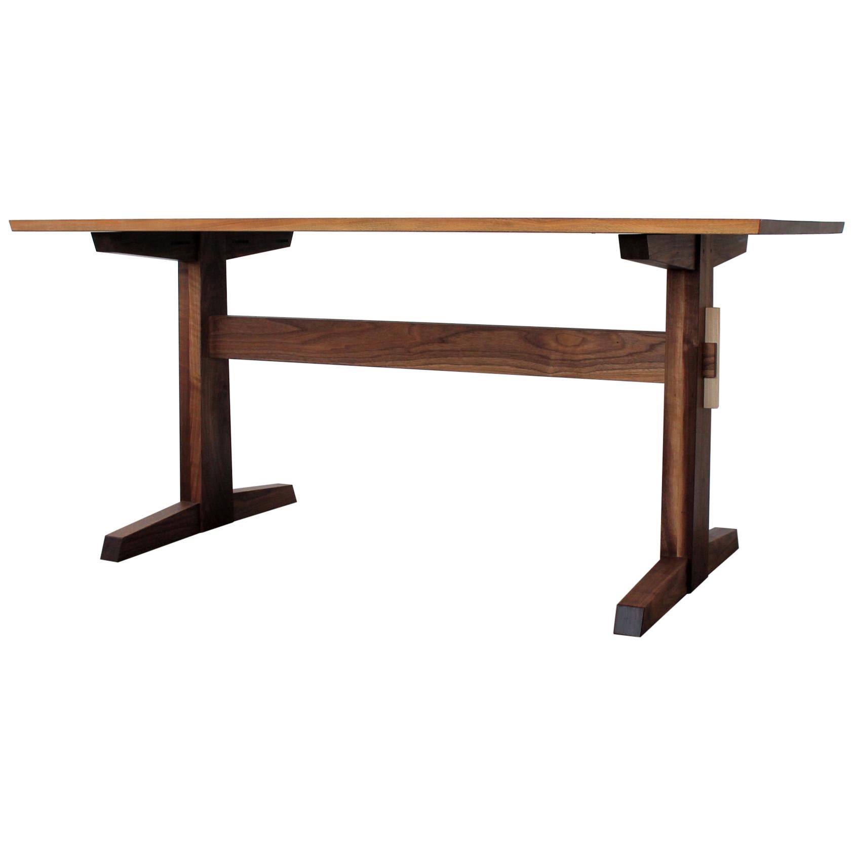 Hana Trestle Dining Table in Walnut in Stock