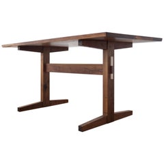 Hana Walnut Trestle Table in Stock