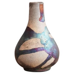 Mini vase en céramique raku cuivré mat Hana W, fait à la main, cadeau de décoration intérieure