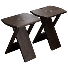 Hanabishi Hocker, gebeiztes Birkenholz von Mun Hau Production