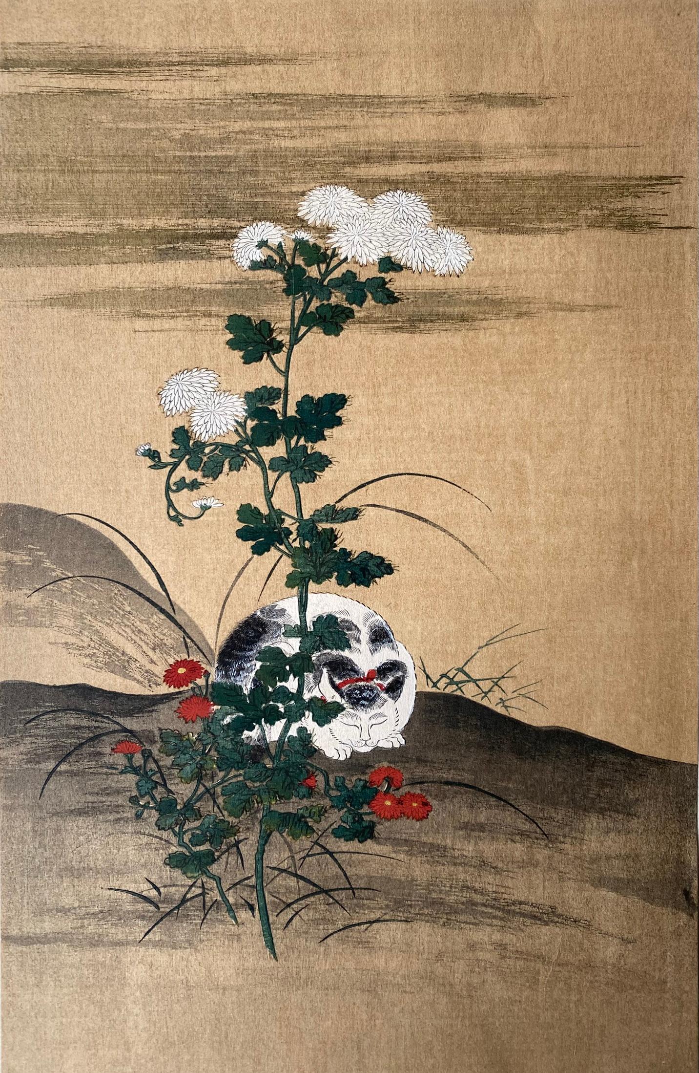 This rare Original 1920s authentic print is a Taisho Period Woodblock print published from the Japan 1920's The Nippon Mokuhan Gasui, Masterpieces Series.; 
it is authentically hand printed from the re-carved  blocks in Showa Era, early 20s. 
This