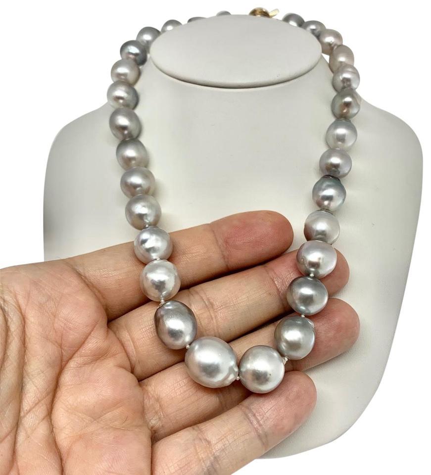 Hanadama Tahiti-Perlenkette 14k Gold 14 Karat zertifiziert 14 Karat im Zustand „Neu“ im Angebot in Brooklyn, NY
