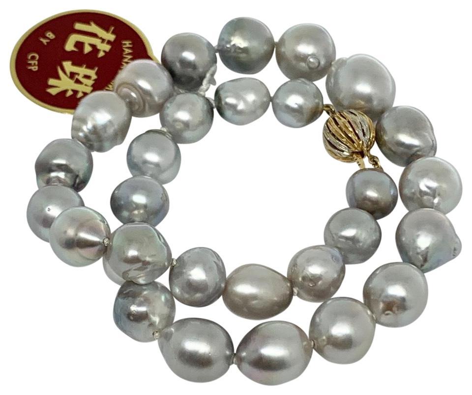 Hanadama Tahiti-Perlenkette 14k Gold 14 Karat zertifiziert 14 Karat im Angebot 1