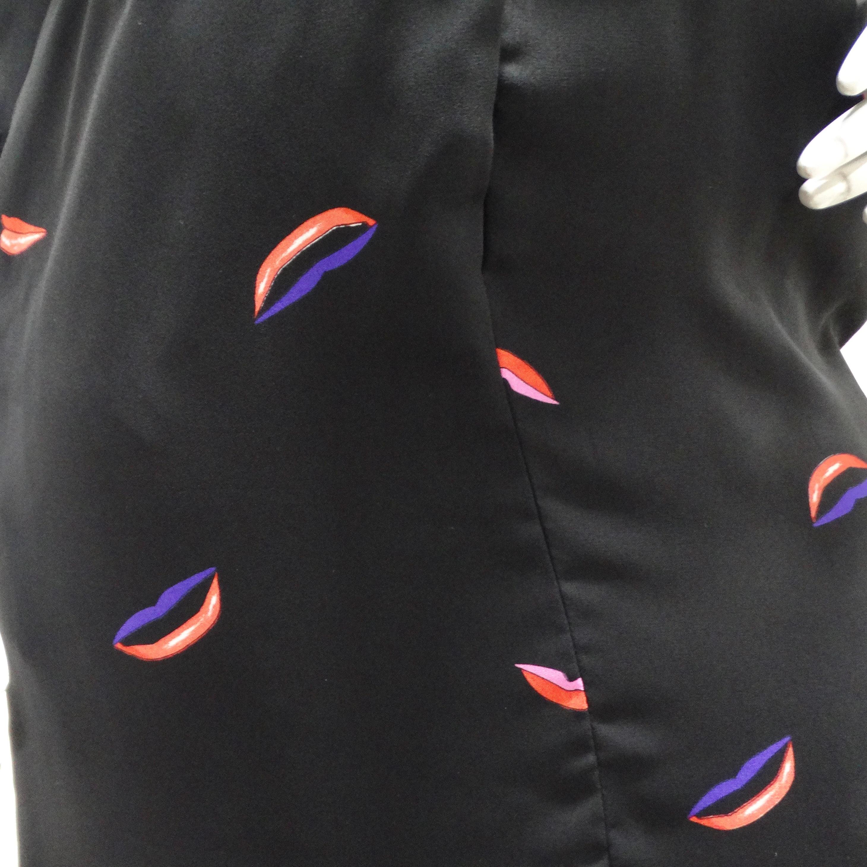 Hanae Mori 1980s Lips Print Dress In Excellent Condition For Sale In Scottsdale, AZ