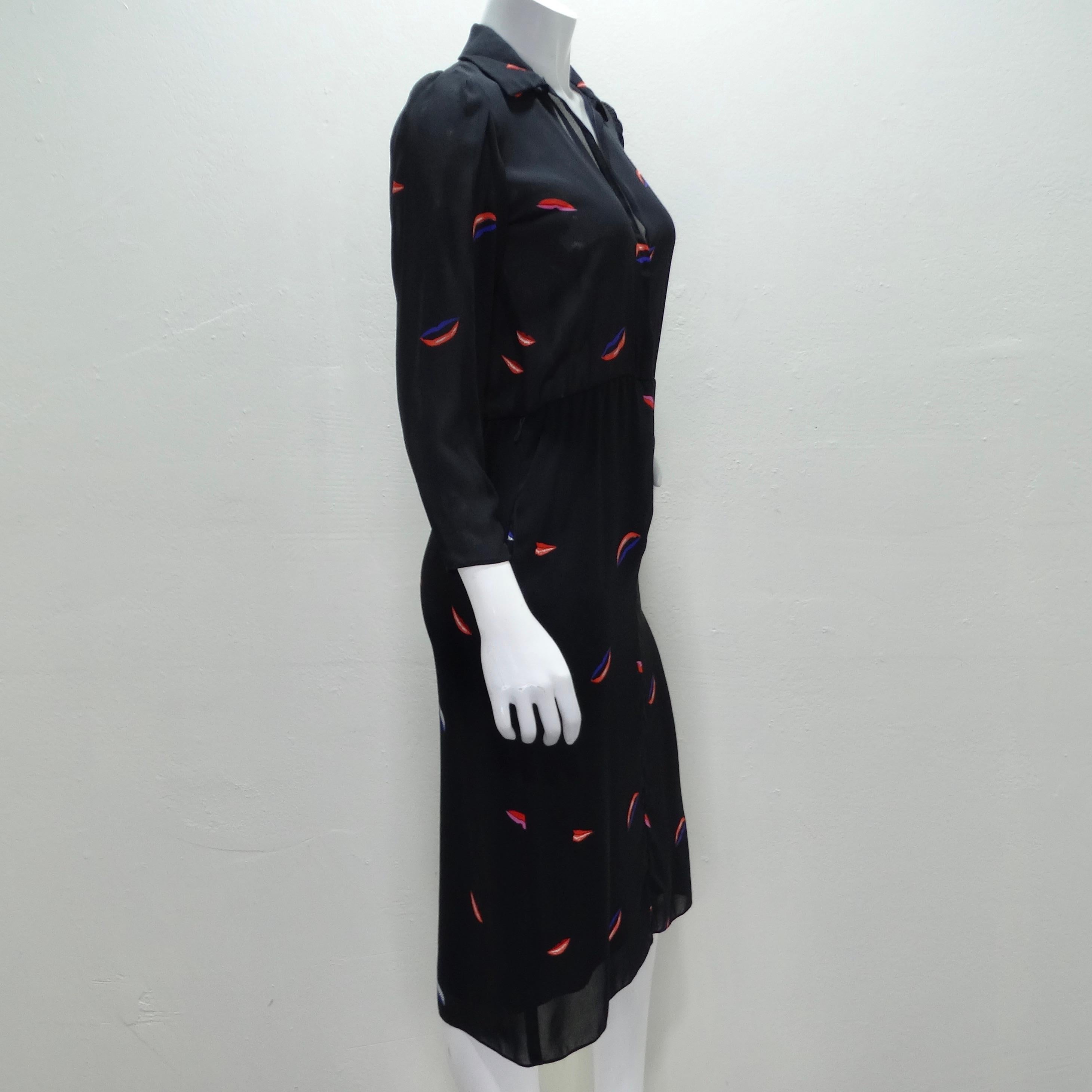 Women's or Men's Hanae Mori 1980s Lips Print Dress For Sale