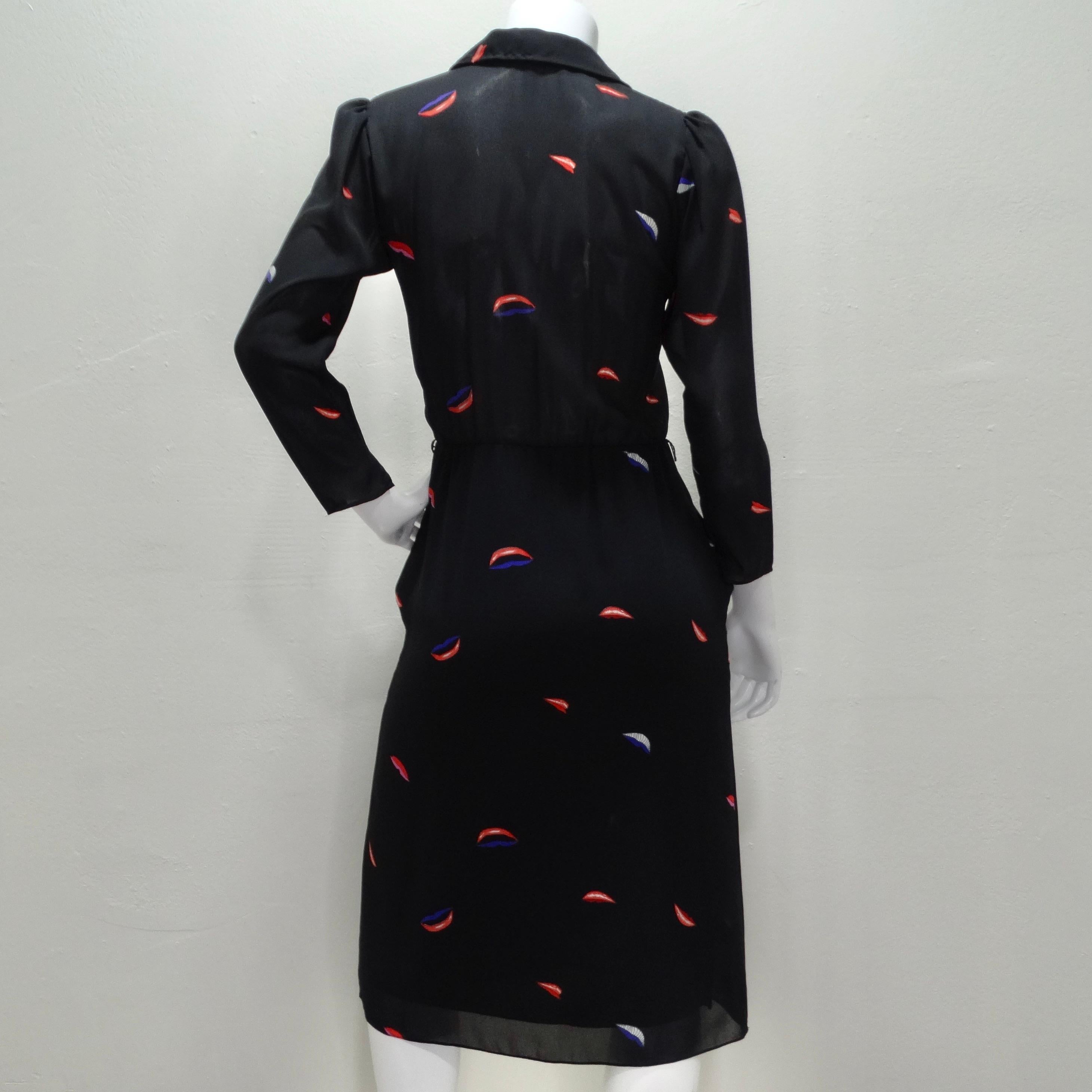Hanae Mori 1980s Lips Print Dress For Sale 1