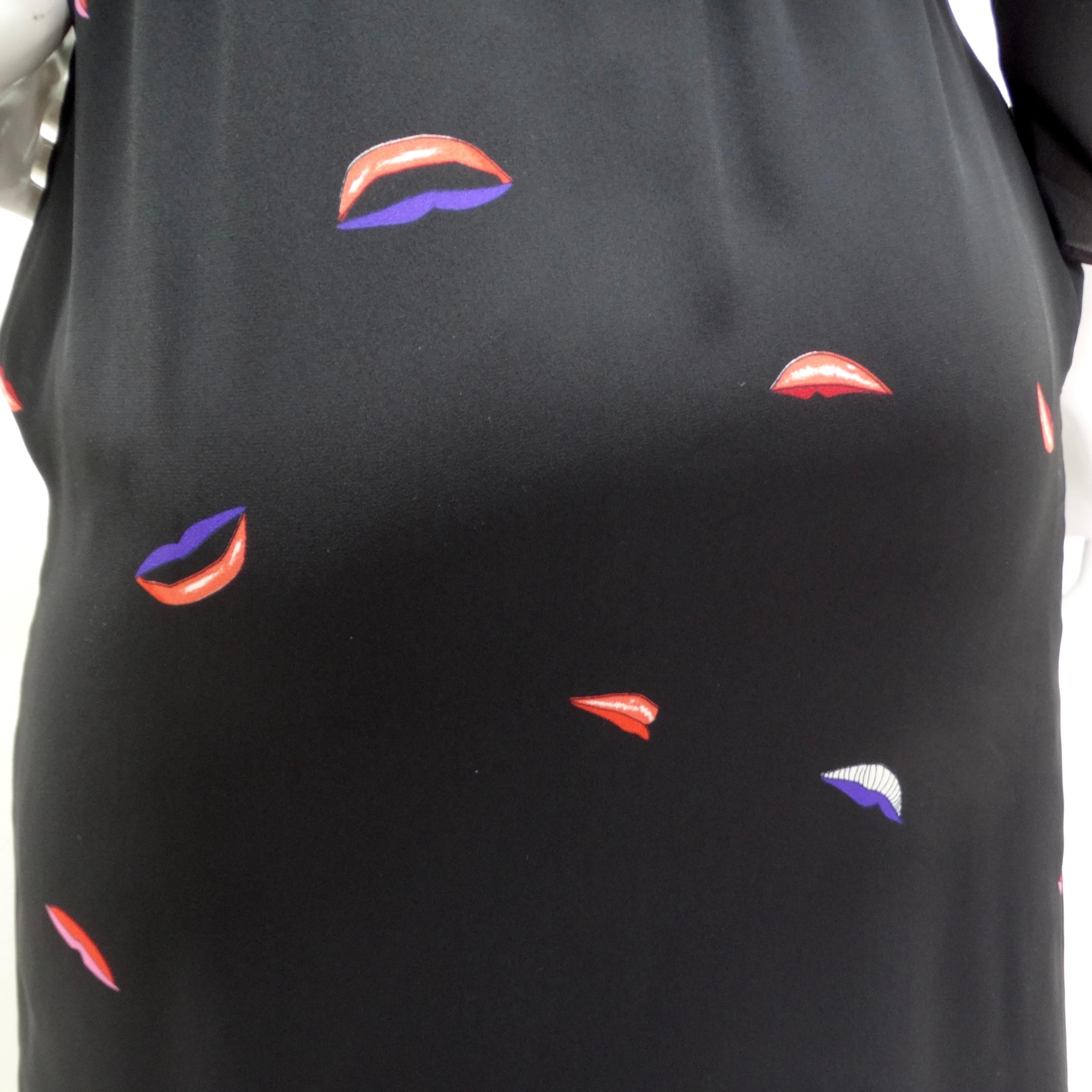 Hanae Mori 1980s Lips Print Dress For Sale 2