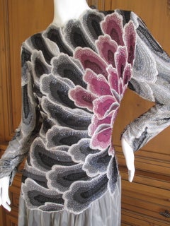 Hanae Mori Couture Beaded Flower Gown