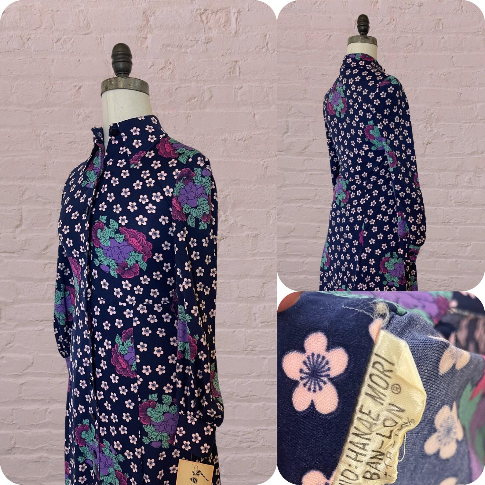 Hanae Mori Floral Dress, Circa 1970s For Sale 4