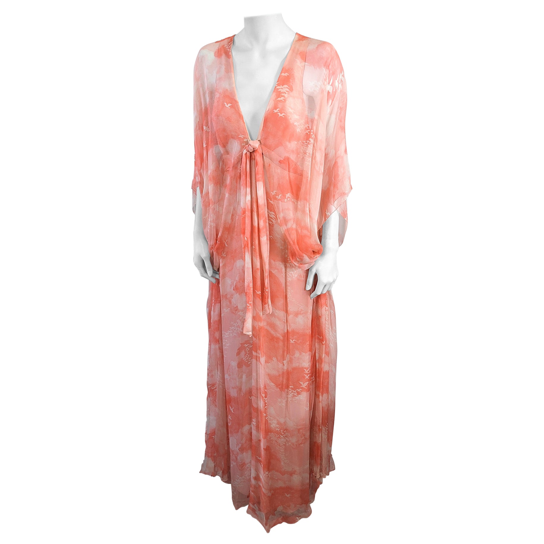 Abito caftano in chiffon di Hanae Mori Haute Couture