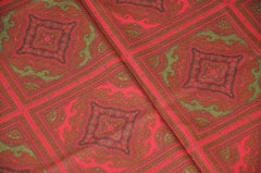 Hanae Mori Huge "Boutique" Shades of Burgundy and Reds Wool Challis Shawl