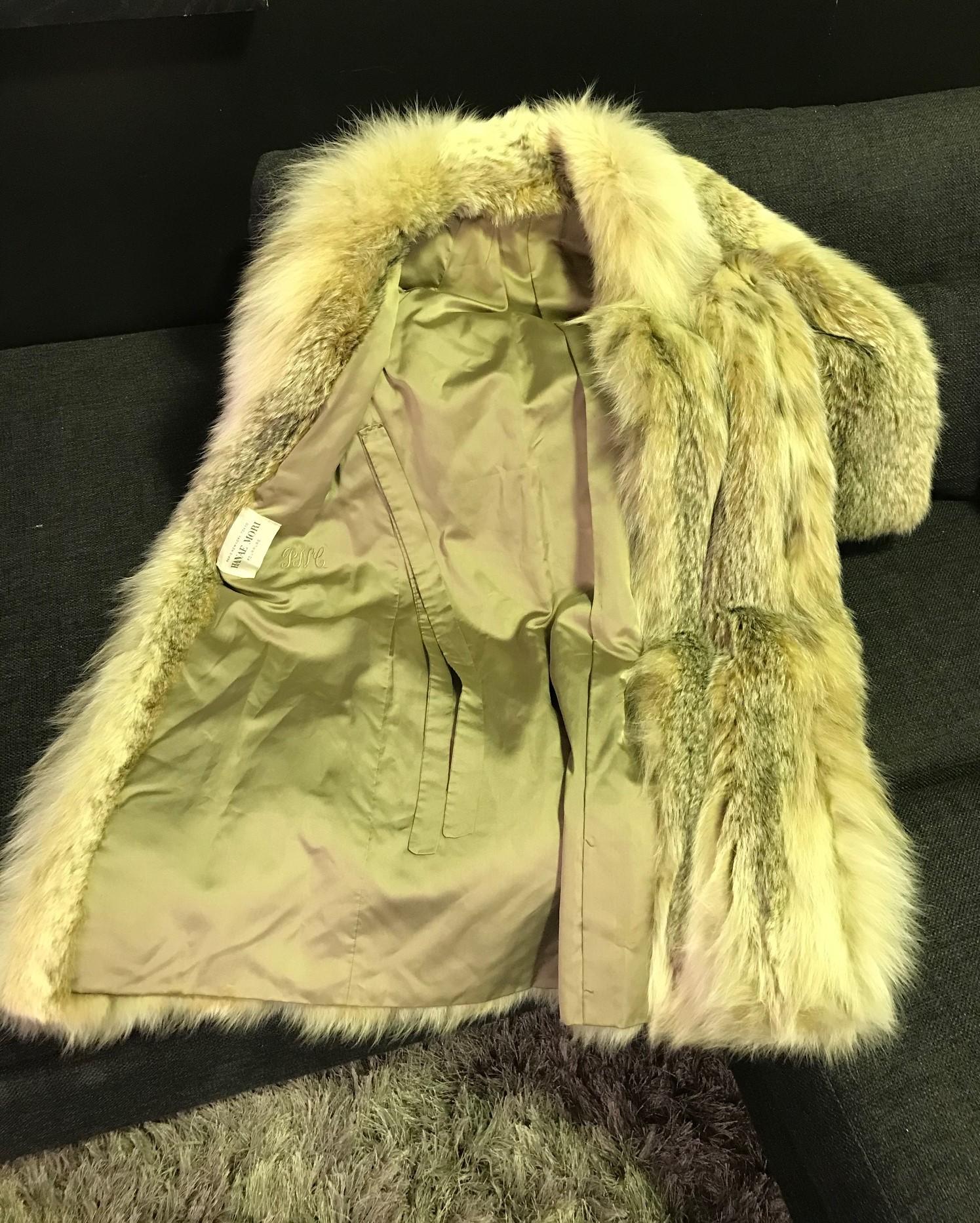 Hanae Mori Japanese Modern Designer Fourrure Full Length Lynx Fur Coat In Good Condition In Studio City, CA