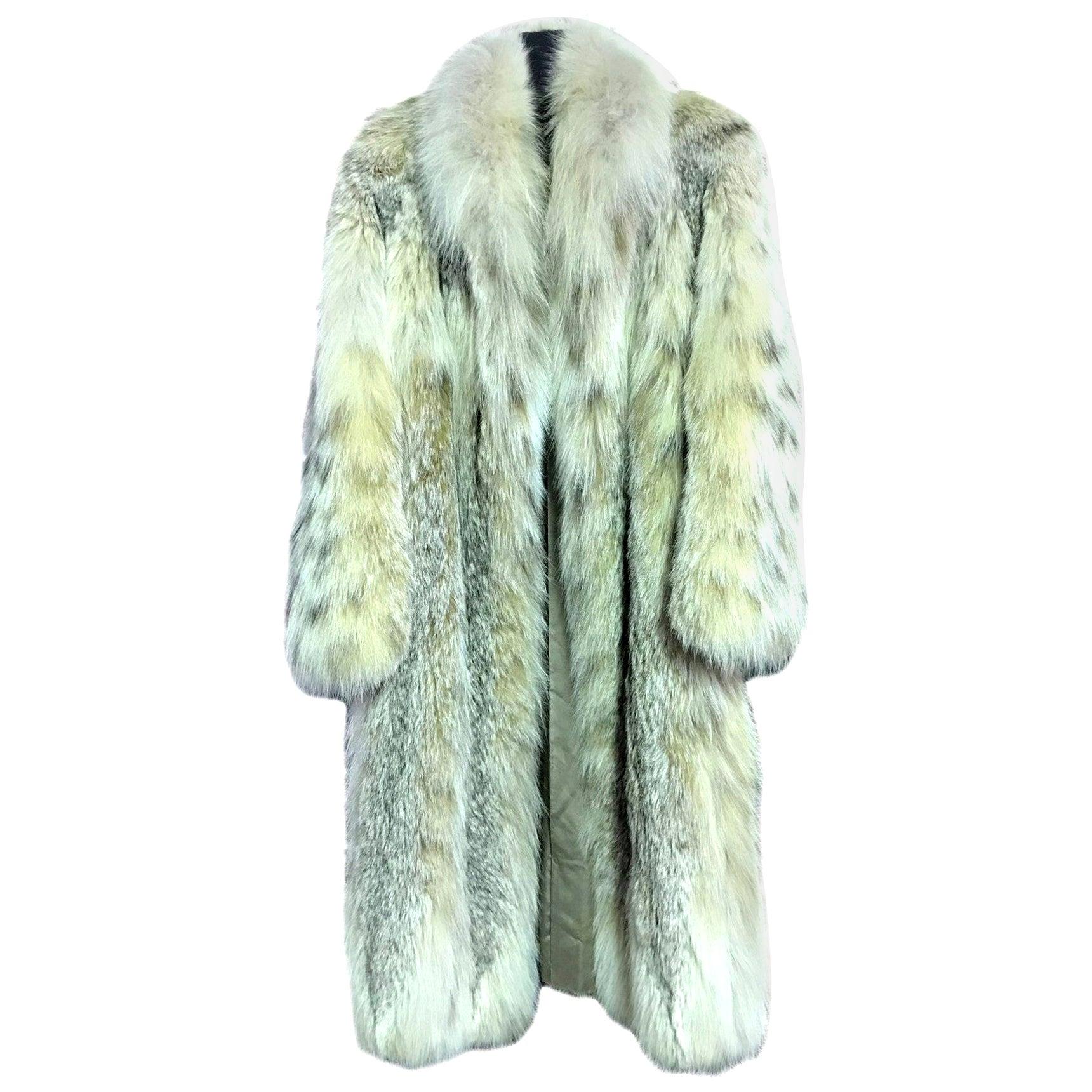 Hanae Mori Japanese Modern Designer Fourrure Full Length Lynx Fur Coat