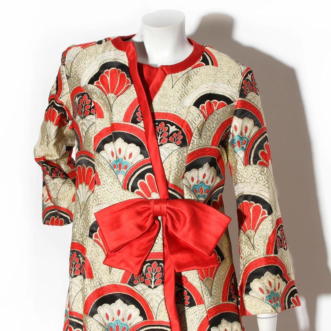 Hanae Mori Kimono Kleid-Set (1970er Jahre) (Beige)