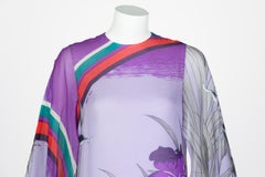 Hanae Mori Lavender Angel Sleeve Dress, 1970s