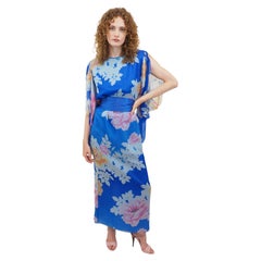 Vestido de seda con mangas de kimono Hanae Mori