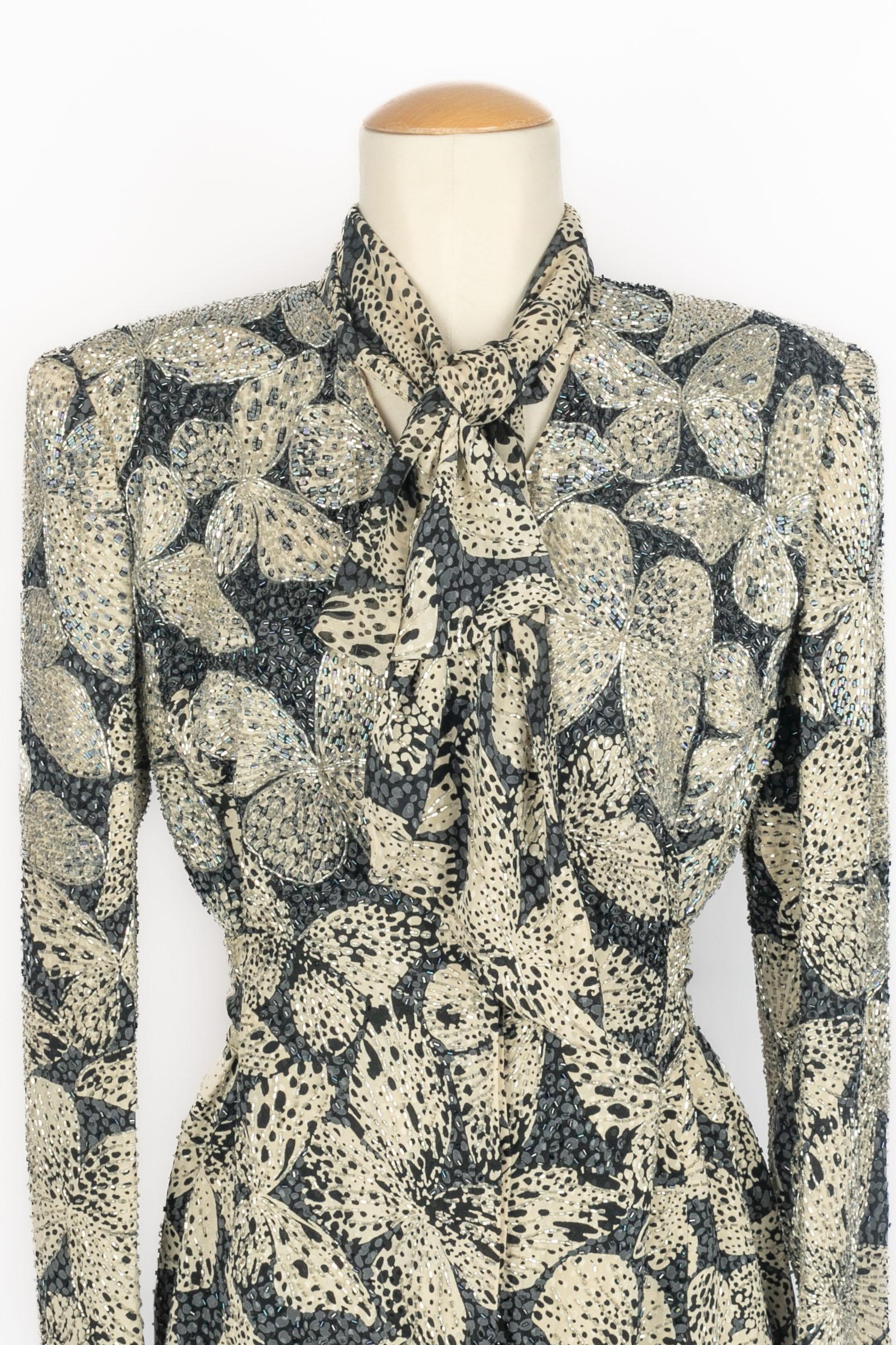 Ensemble en soie Hanae Mori Haute Couture 1985s en vente 9