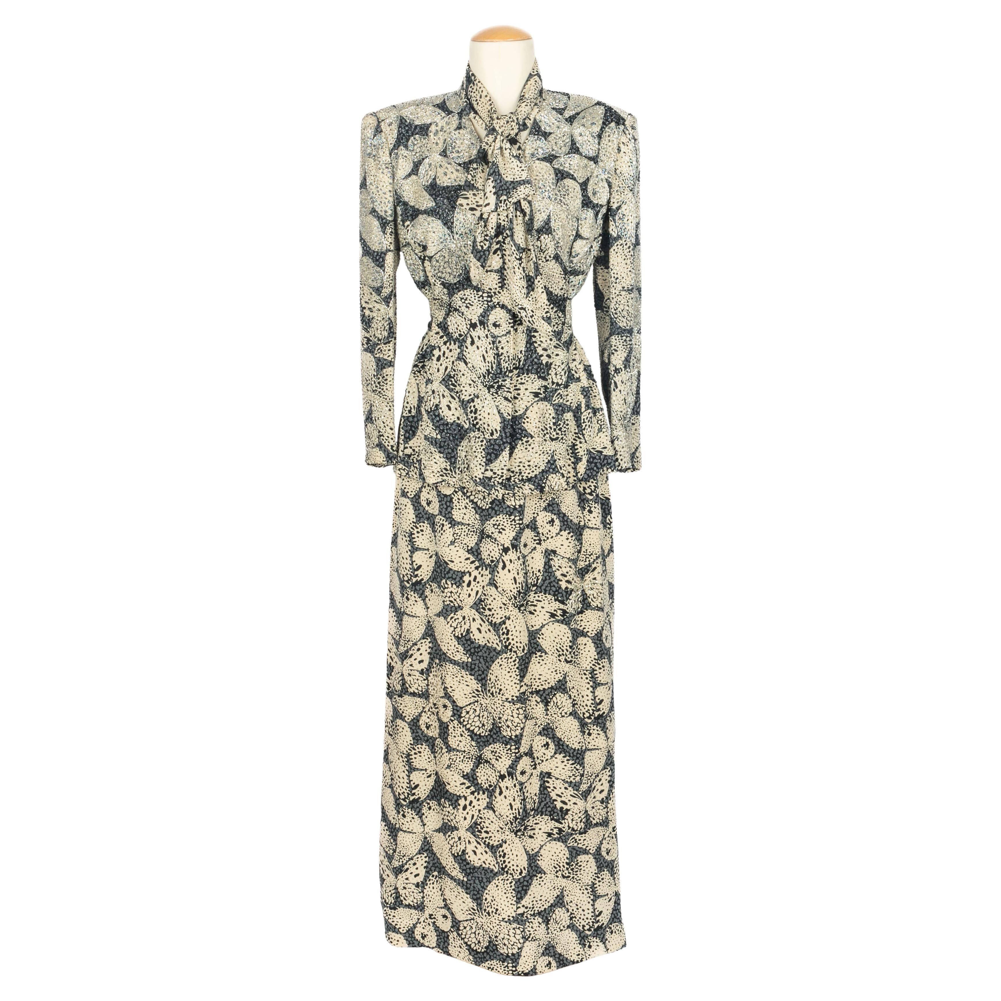 Ensemble en soie Hanae Mori Haute Couture 1985s en vente